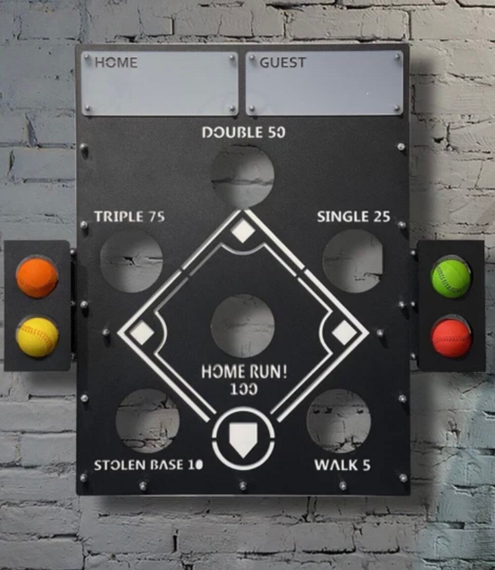 Baseball Metal Ball Toss Interactive Game room Wall Mount Game